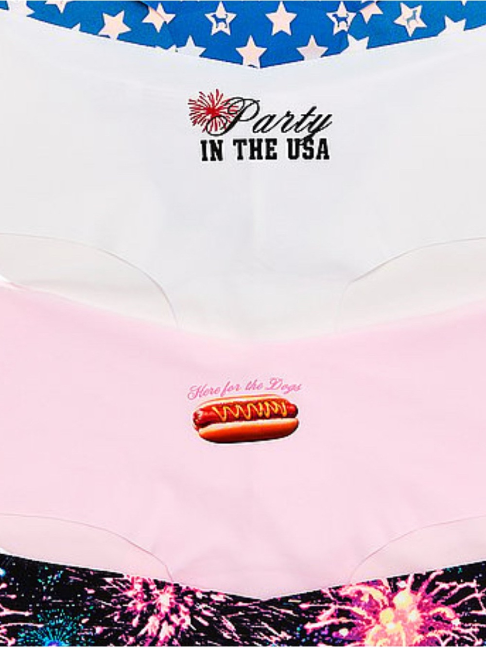 Victoria’s Secret PINK 5-Pack No-Show Cheeky Panties Americana Pack Size M